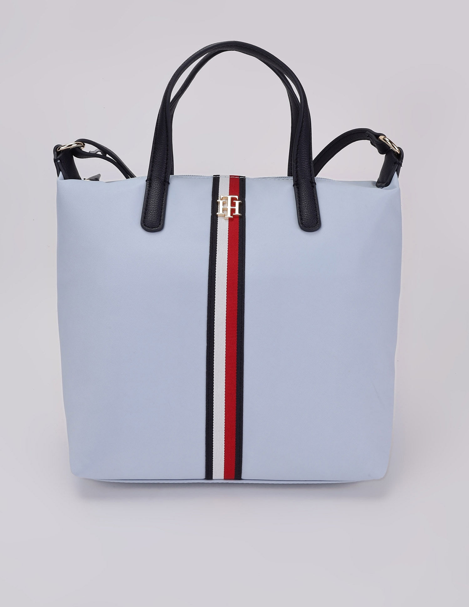 Tommy Hilfiger Solid Blue Nylon Handbag