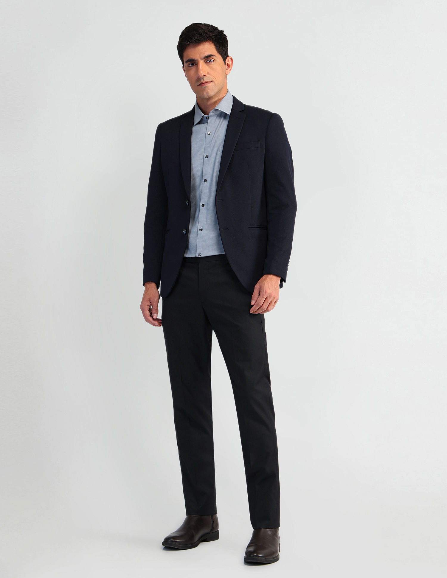 Arrow Manhattan Slim Fit Patterned Dobby Shirt
