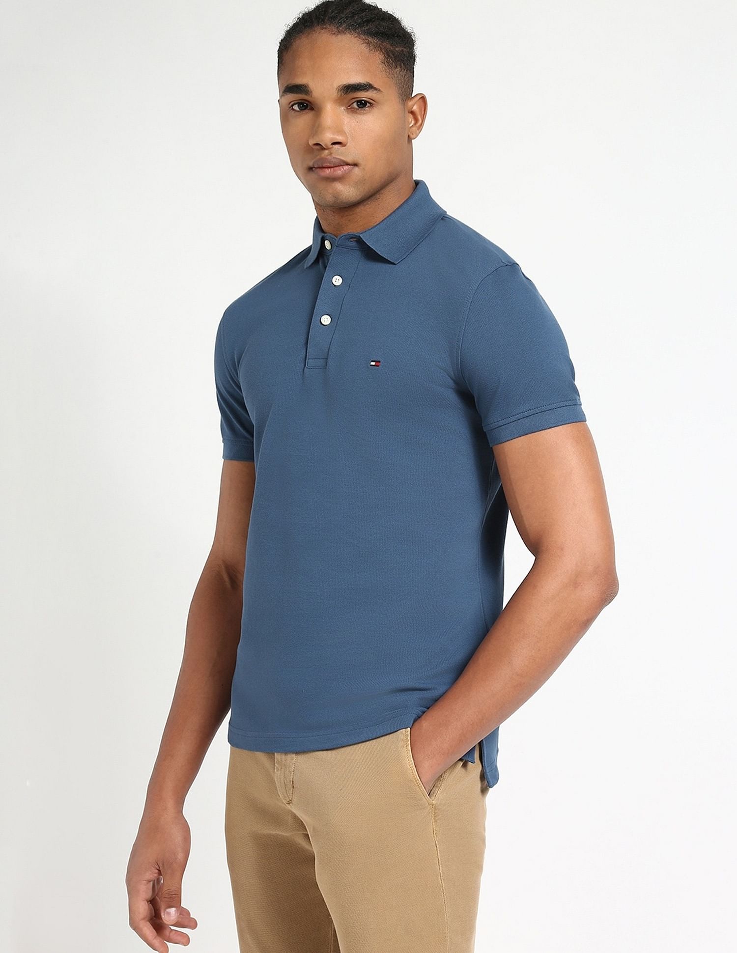 Tommy Hilfiger Solid Slim-Fit Cotton Polo Shirt