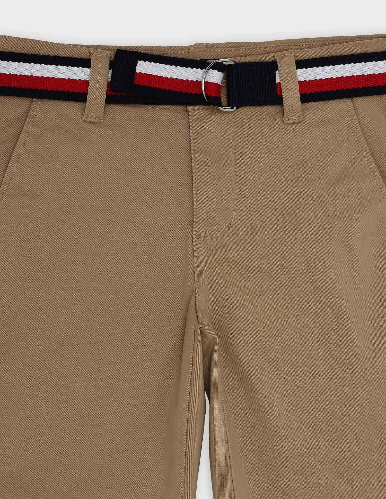 Tommy Hilfiger Boys Brown Solid Shorts