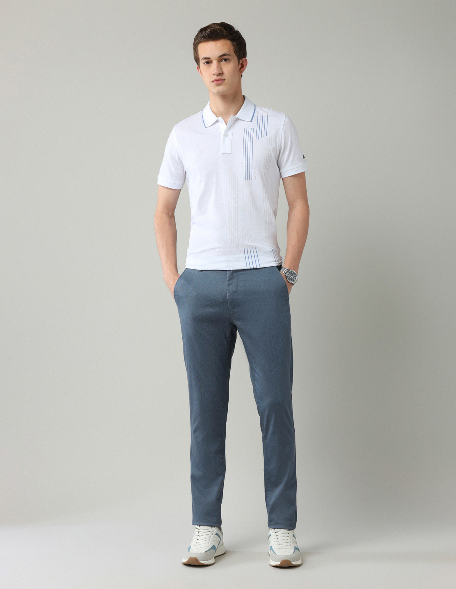 Arrow Sport Solid Slim Fit Trousers