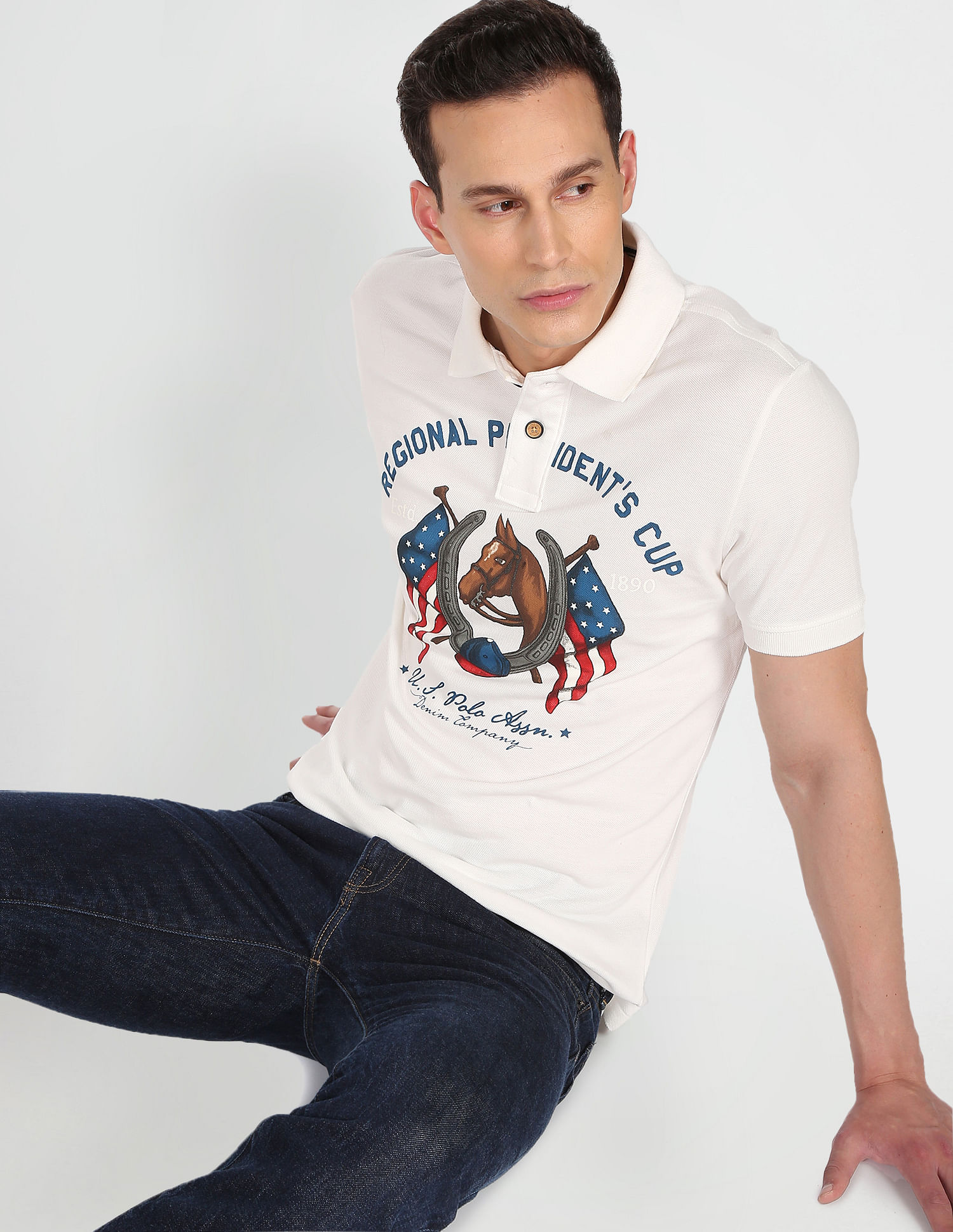 Buy U.S. Polo Assn. Denim Co. Cotton All Over Print T-Shirt - NNNOW.com