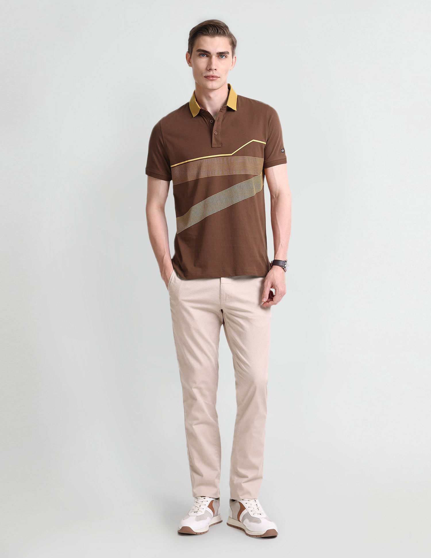 Arrow Sport Graphic Print Cotton Polo Shirt