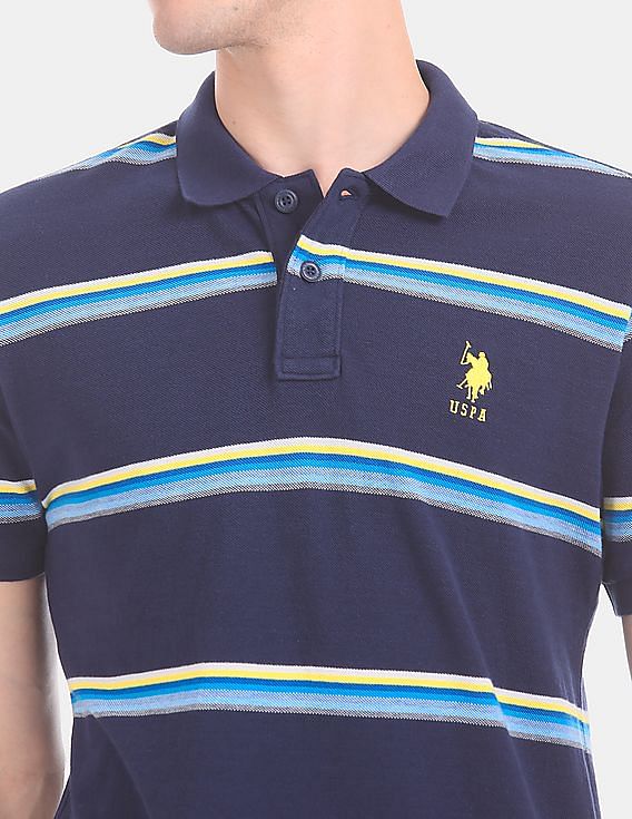 U.S. Polo Assn. Striped Pique Polo Shirt