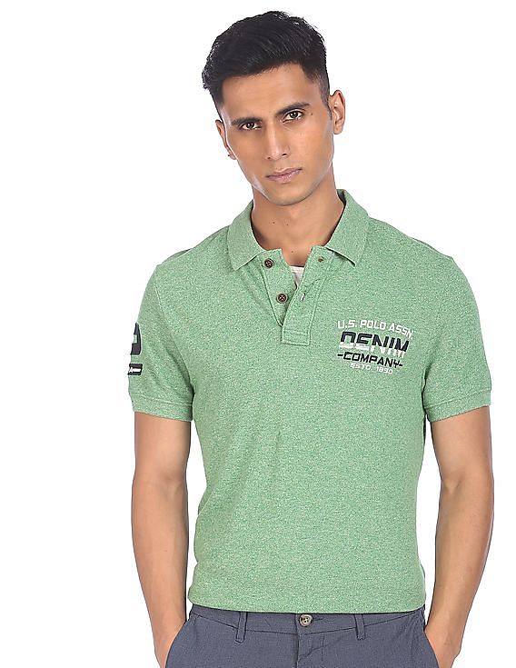 U.S. Polo Assn. Denim Co. Short Sleeve Heathered Polo Shirt