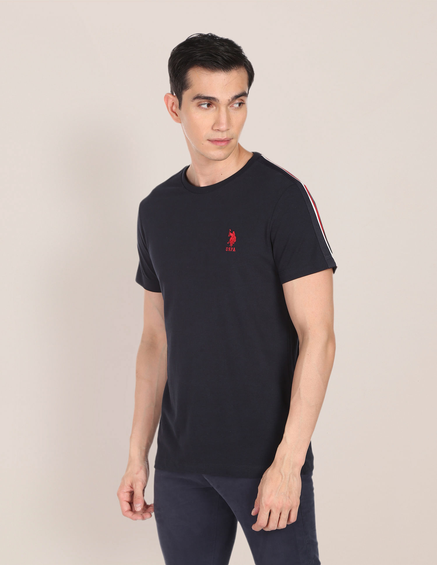 U.S. Polo Assn. Crew Neck Contrast Tape T-Shirt