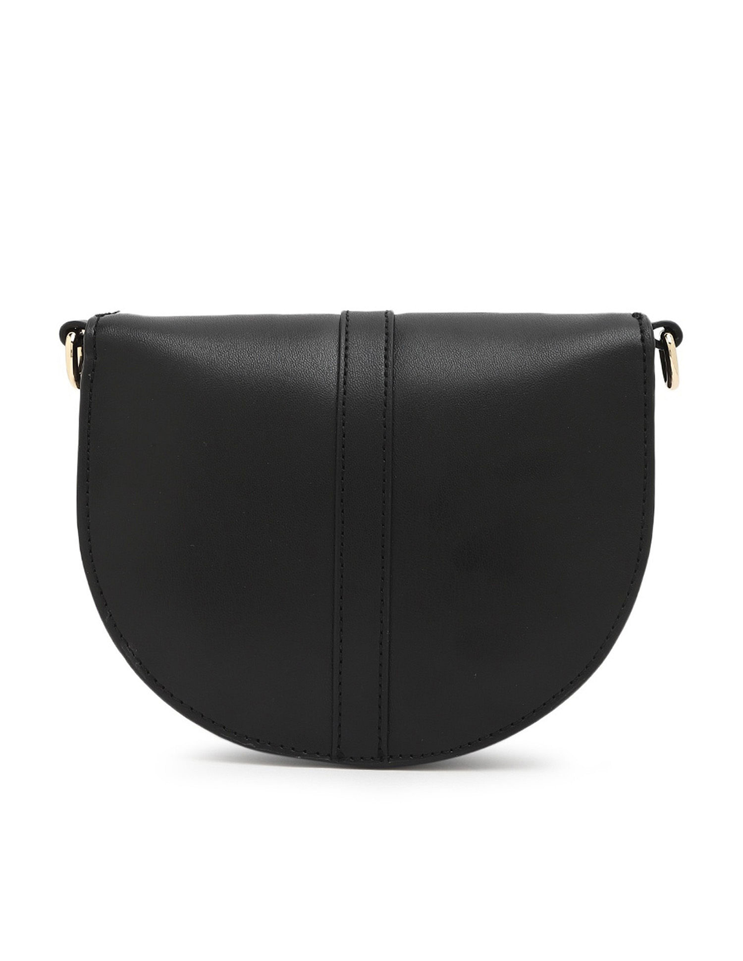 Tommy Hilfiger Solid Black Pu Sling Bag