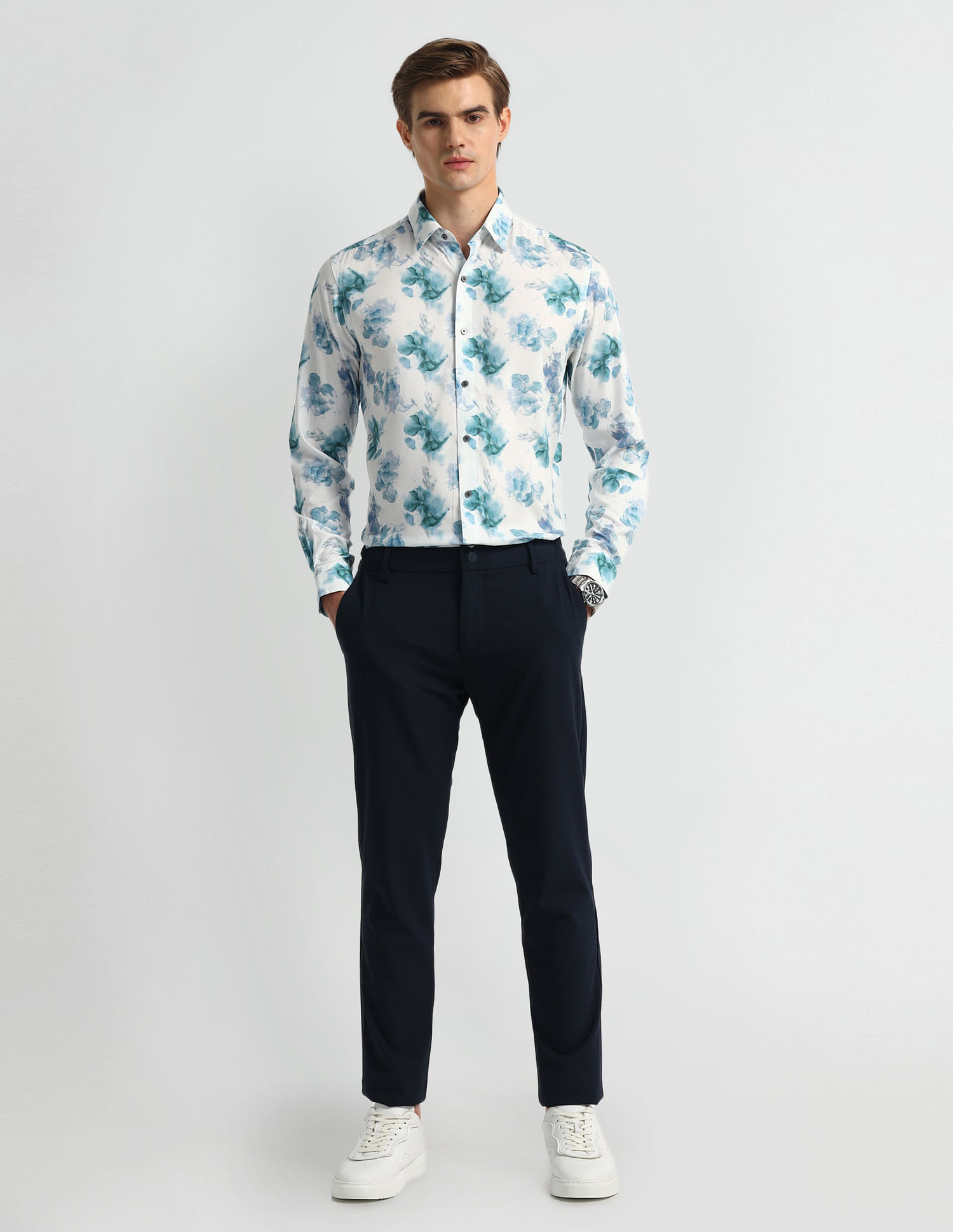 Arrow Newyork Manhattan Slim All-Over Printed Shirt