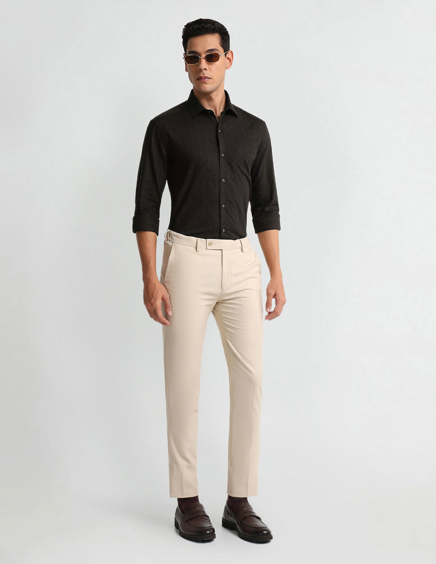 Arrow Patterned Check Dobby Shirt