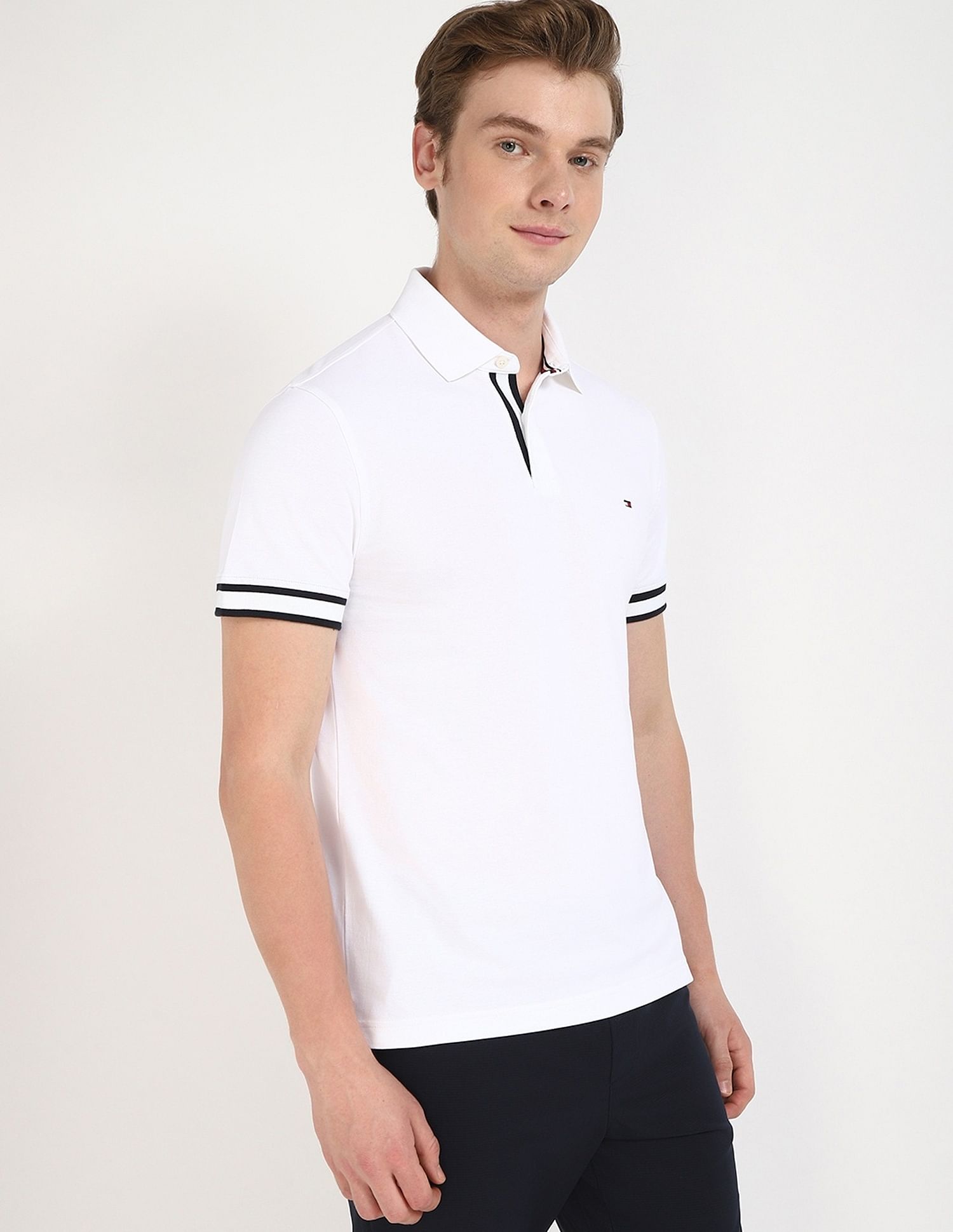 Tommy Hilfiger Solid Regular-Fit Cotton Polo Shirt