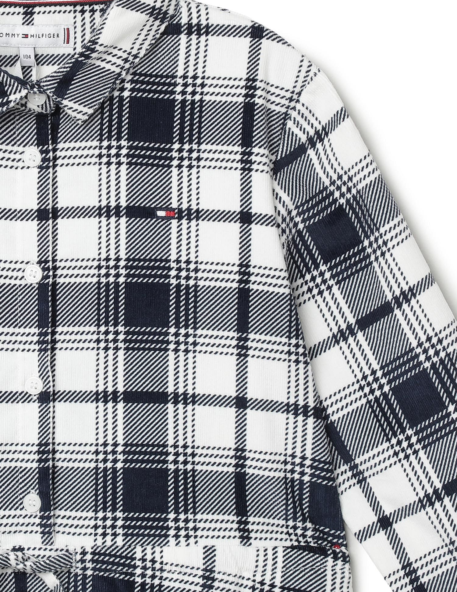 Tommy Hilfiger Kids Girls Ribcord Check Dress