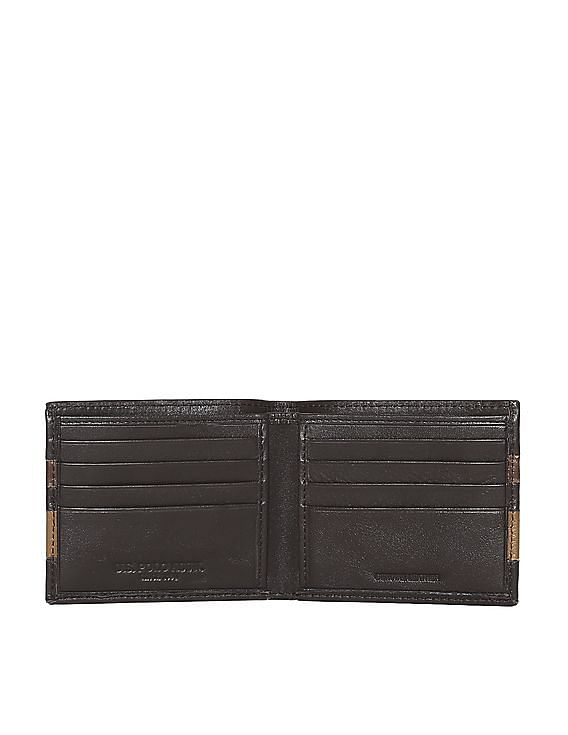 U.S. Polo Assn. Bi-Fold Striped Leather Wallet