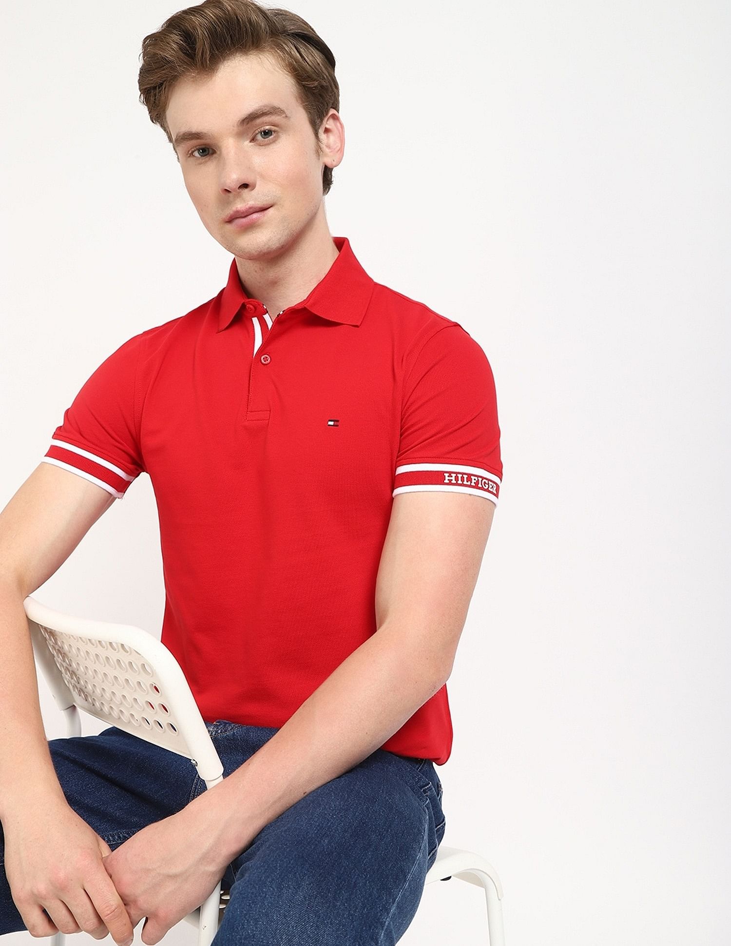 Tommy Hilfiger Solid Regular-Fit Cotton Polo Shirt