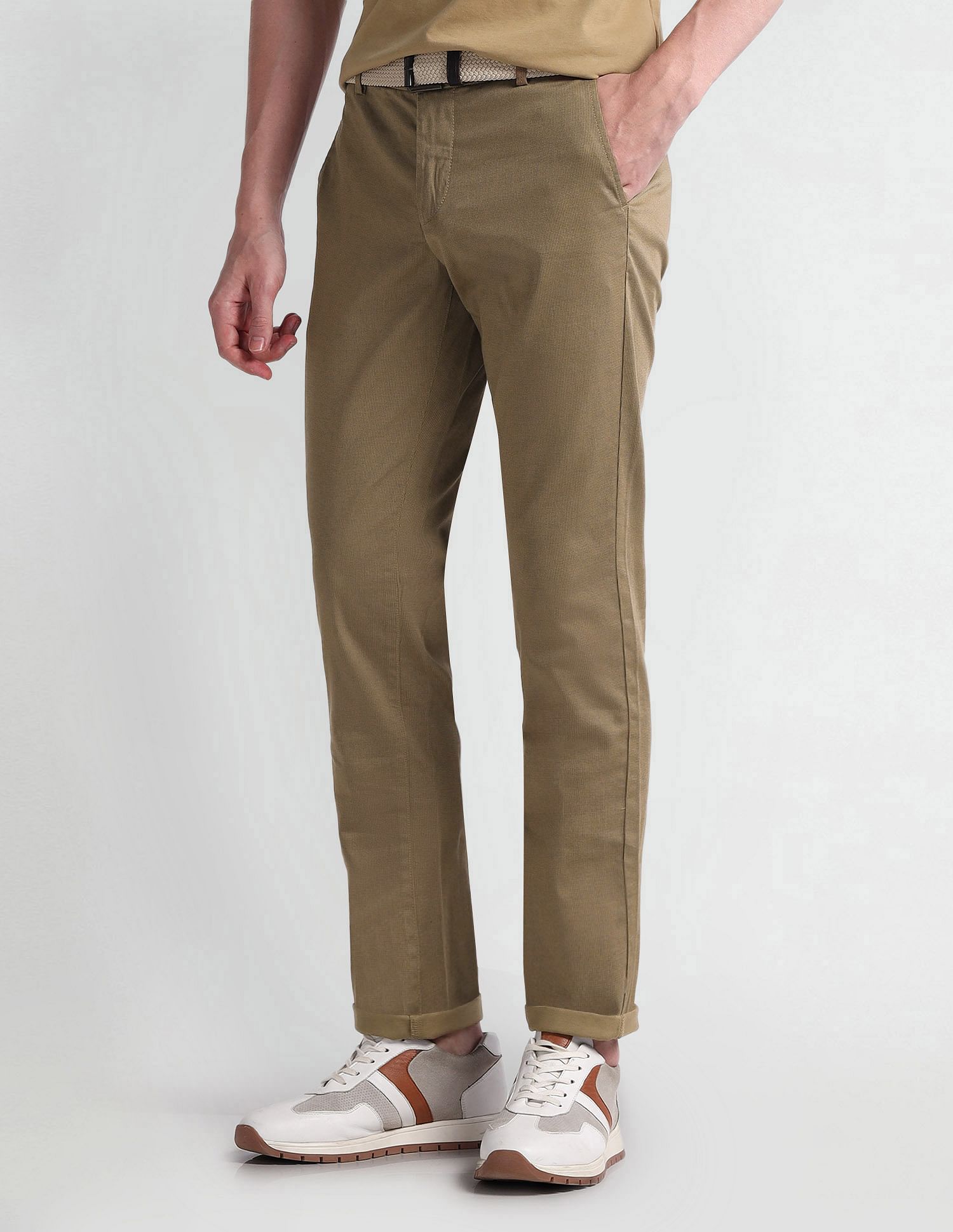 Arrow Sport Printed Slim Fit Trousers