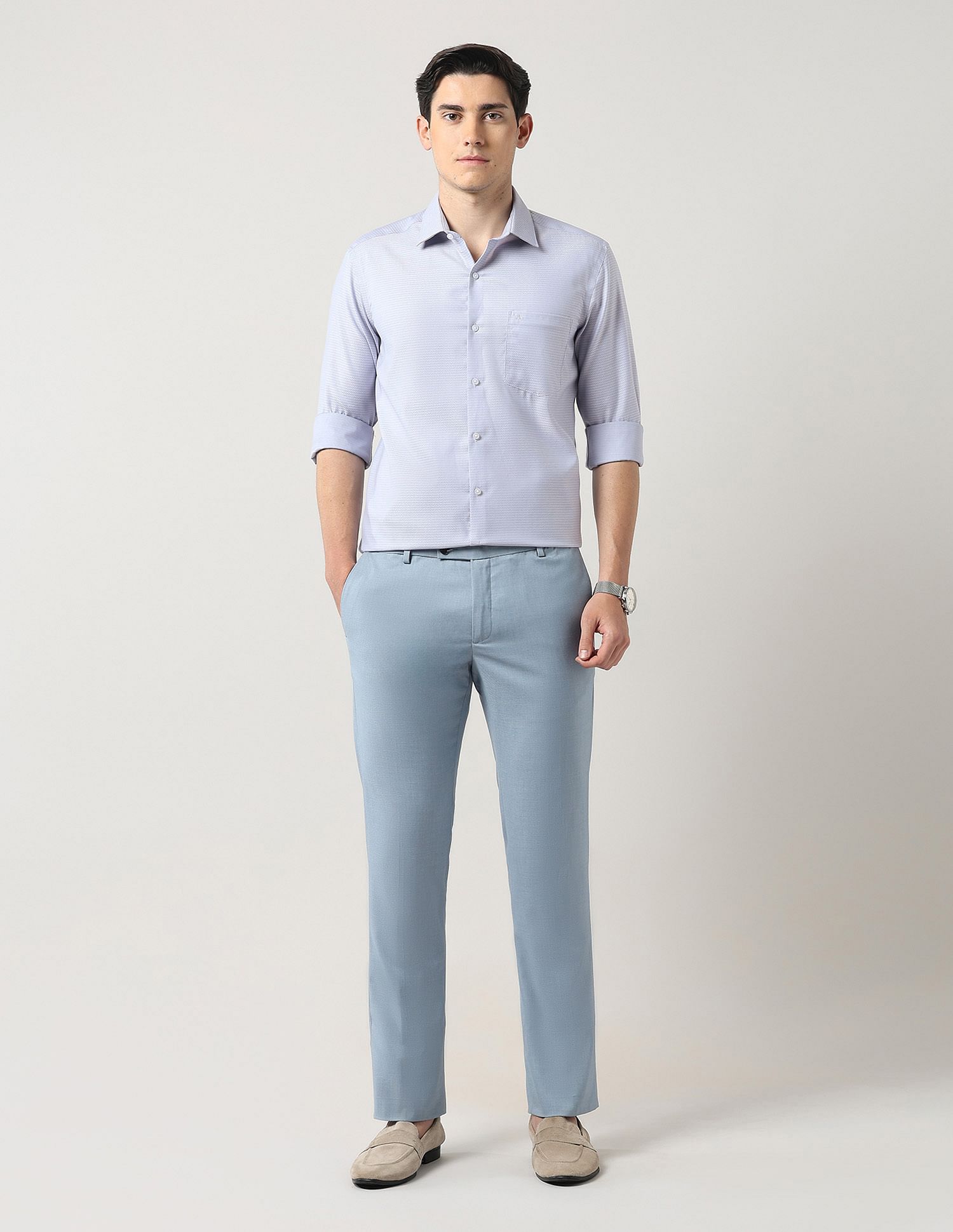 Arrow Textured Cotton Autopress Shirt