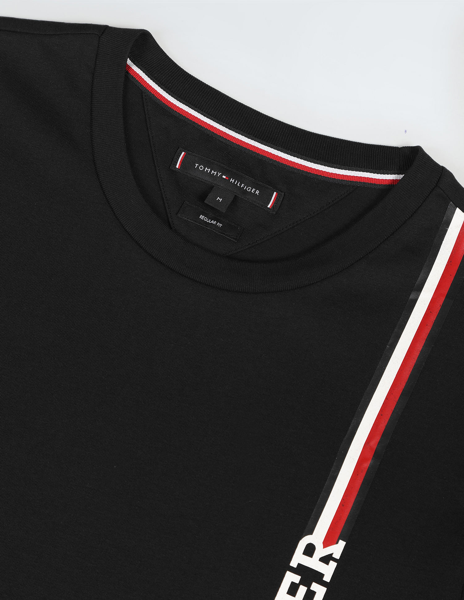 Tommy Hilfiger Monotype Vertical Stripe Cotton T-Shirt