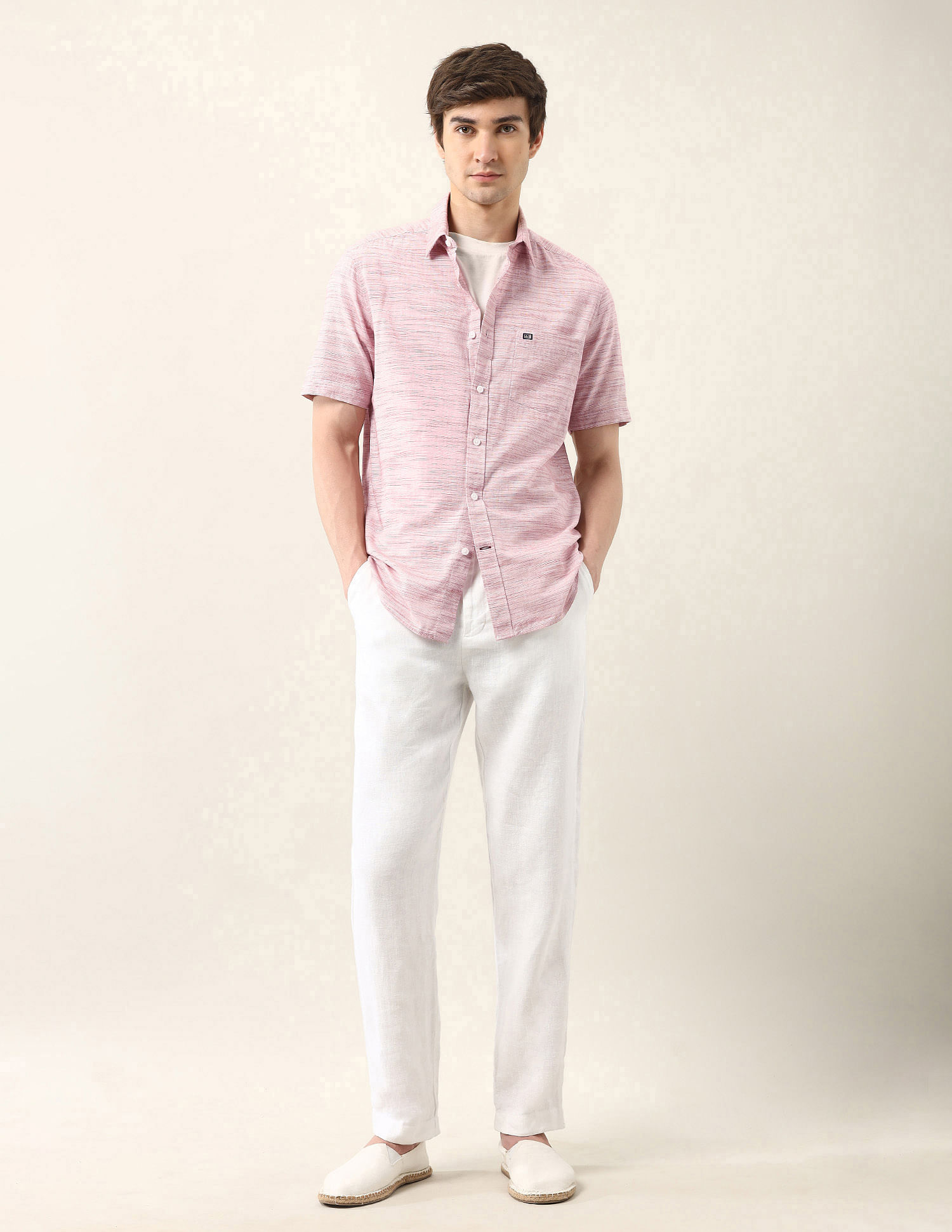 Arrow Sport Heathered Regular Fit Air Soft Shirt