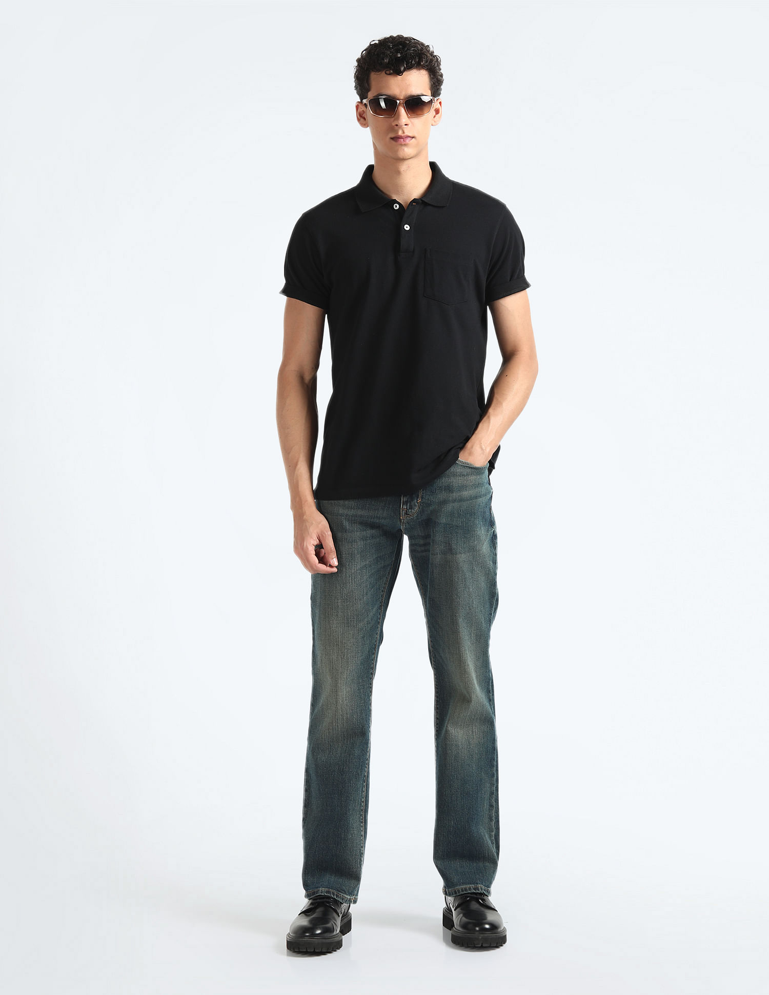 Flying Machine Bruce Relax Bootcut Fit Whiskered Jeans