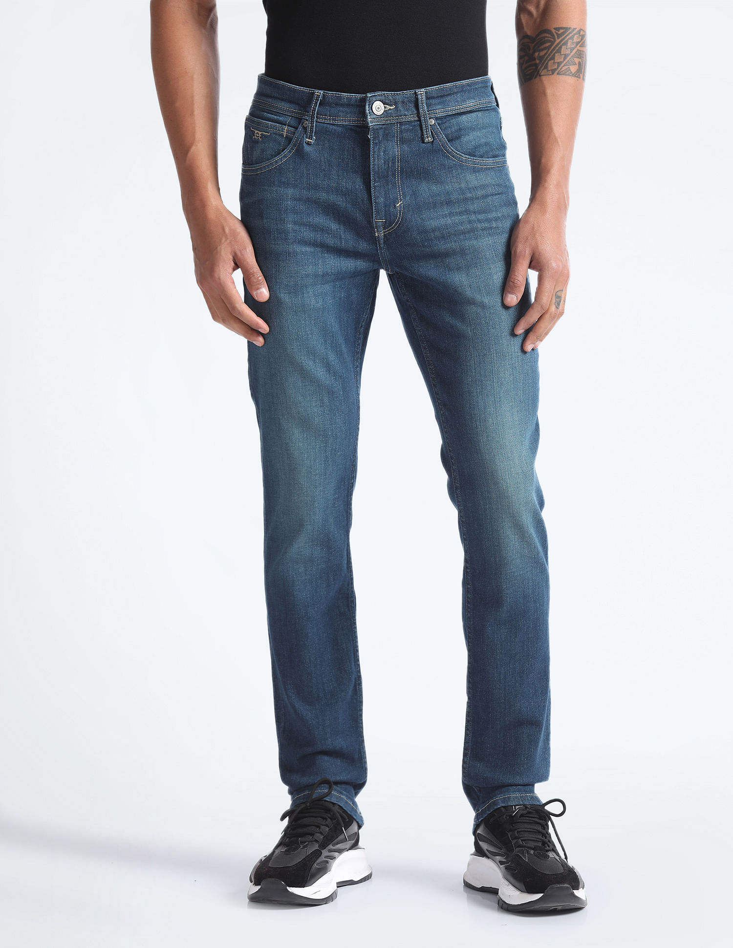 Flying Machine Freddie Slim Straight Stone Wash Jeans