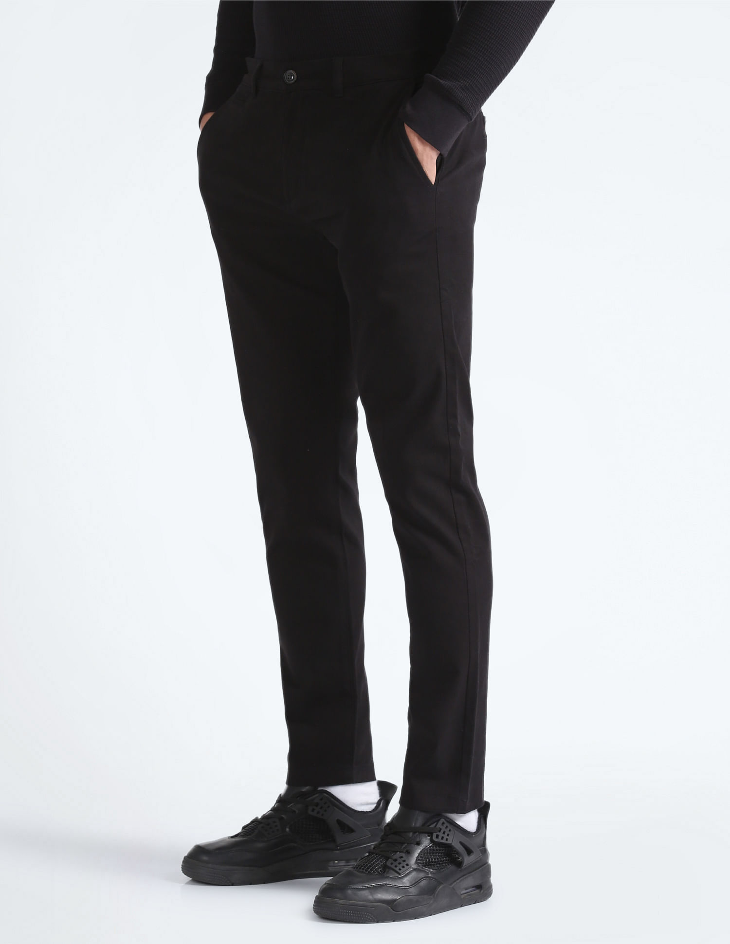 Slim Fit Twill Cargo Trousers