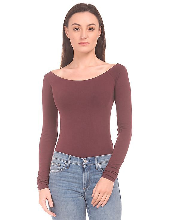 Aeropostale Long Sleeve Stretch Jersey Bodysuit