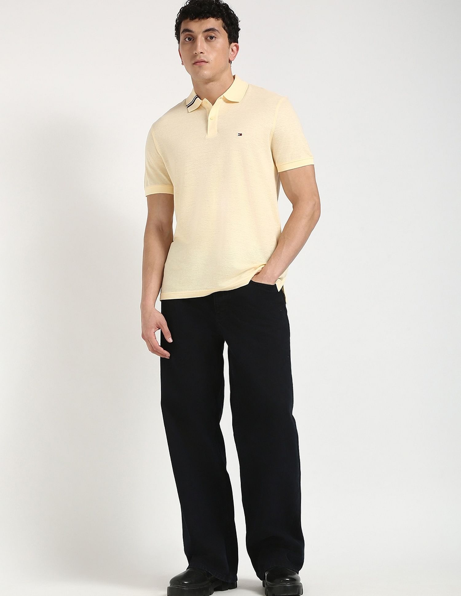 Tommy Hilfiger Solid Regular-Fit Cotton Polo Shirt