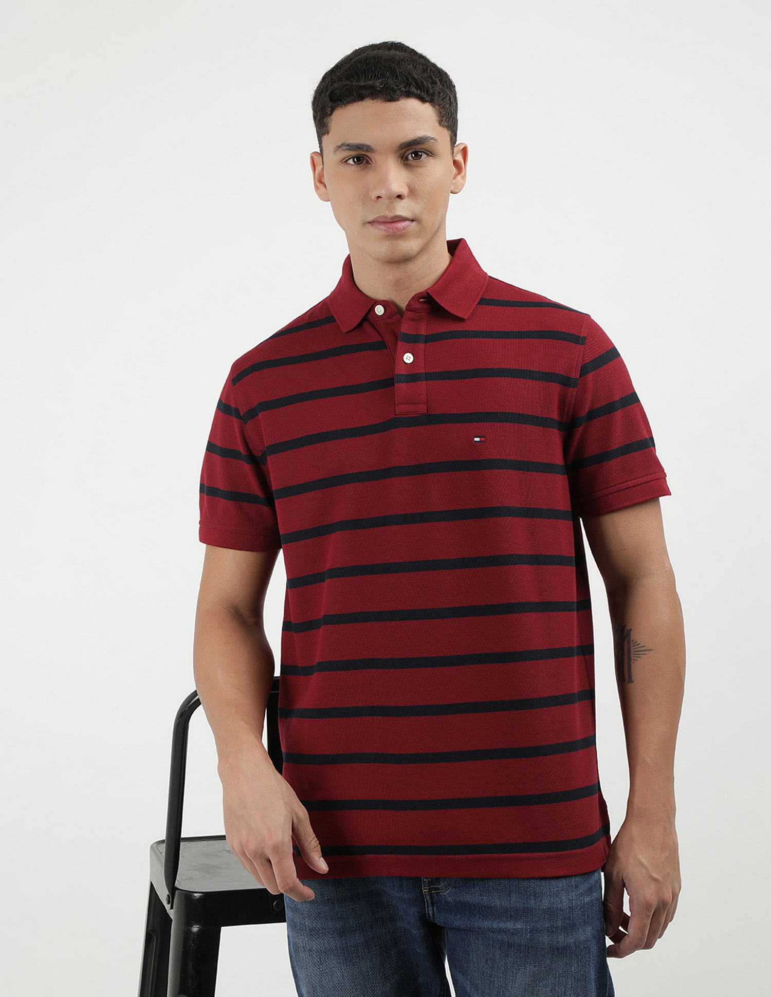 Tommy Hilfiger Regular Refined Stripe Polo Shirt