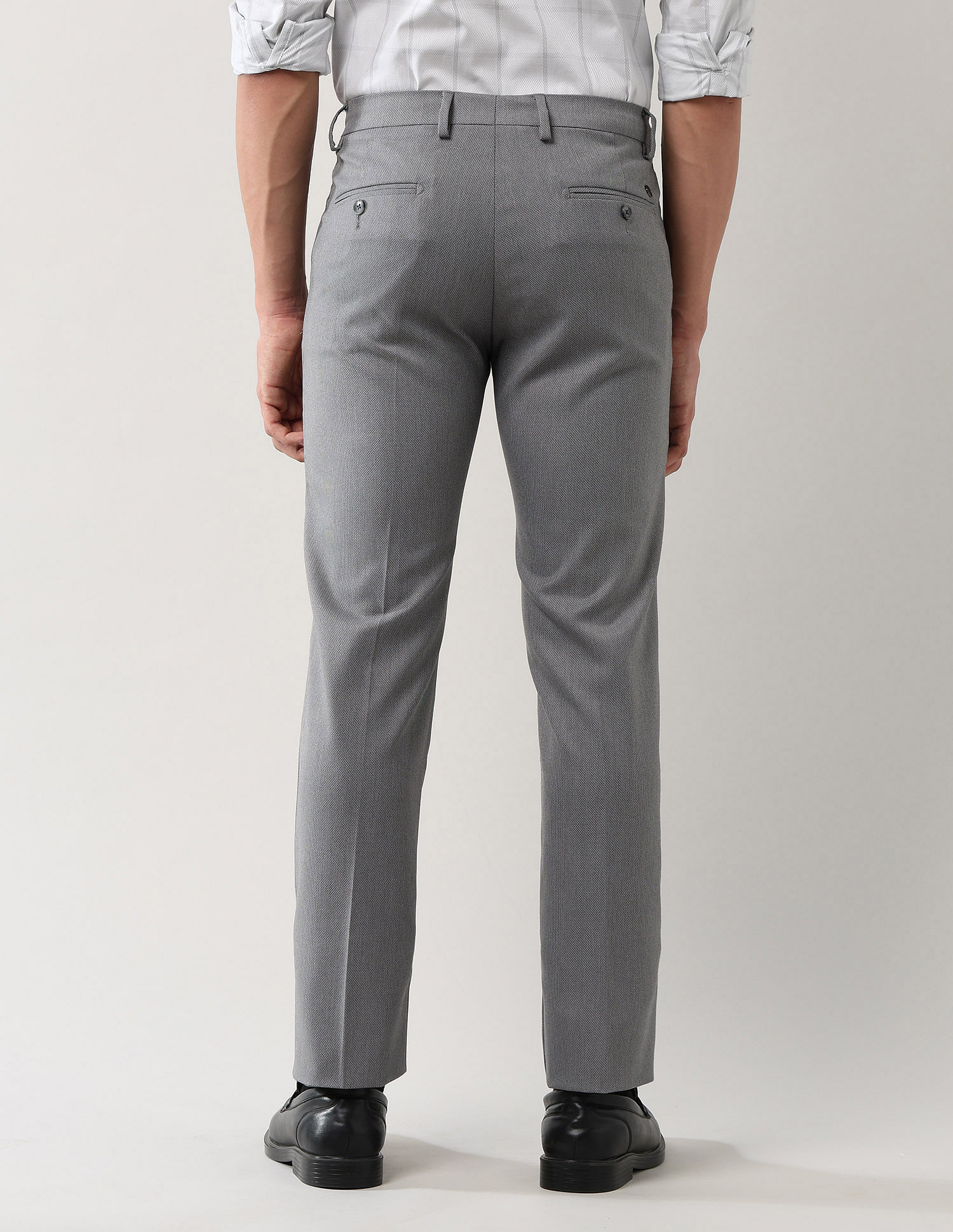 Arrow Regular Fit Textured Trousers