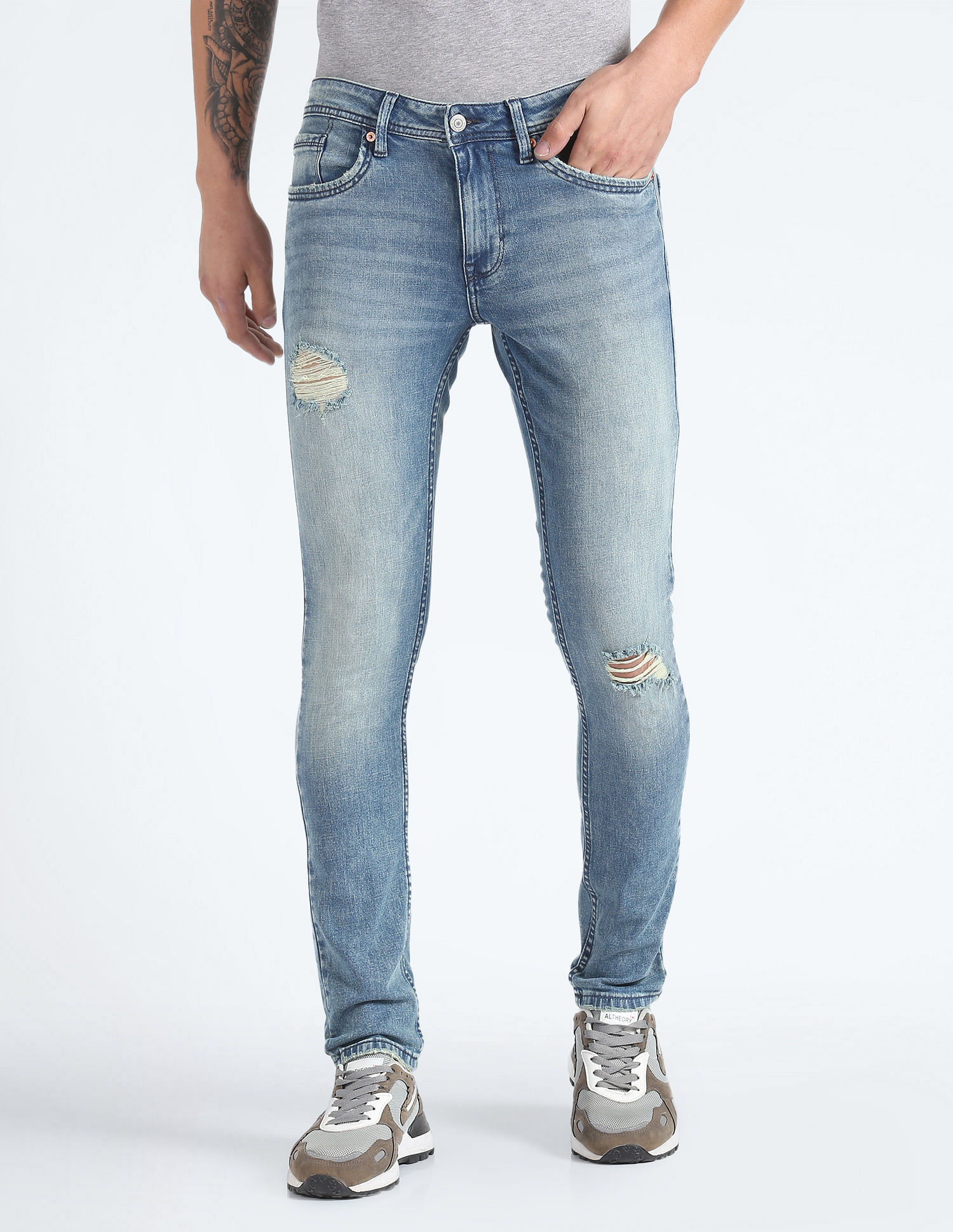 Flying Machine Jackson Skinny Distressed Jeans