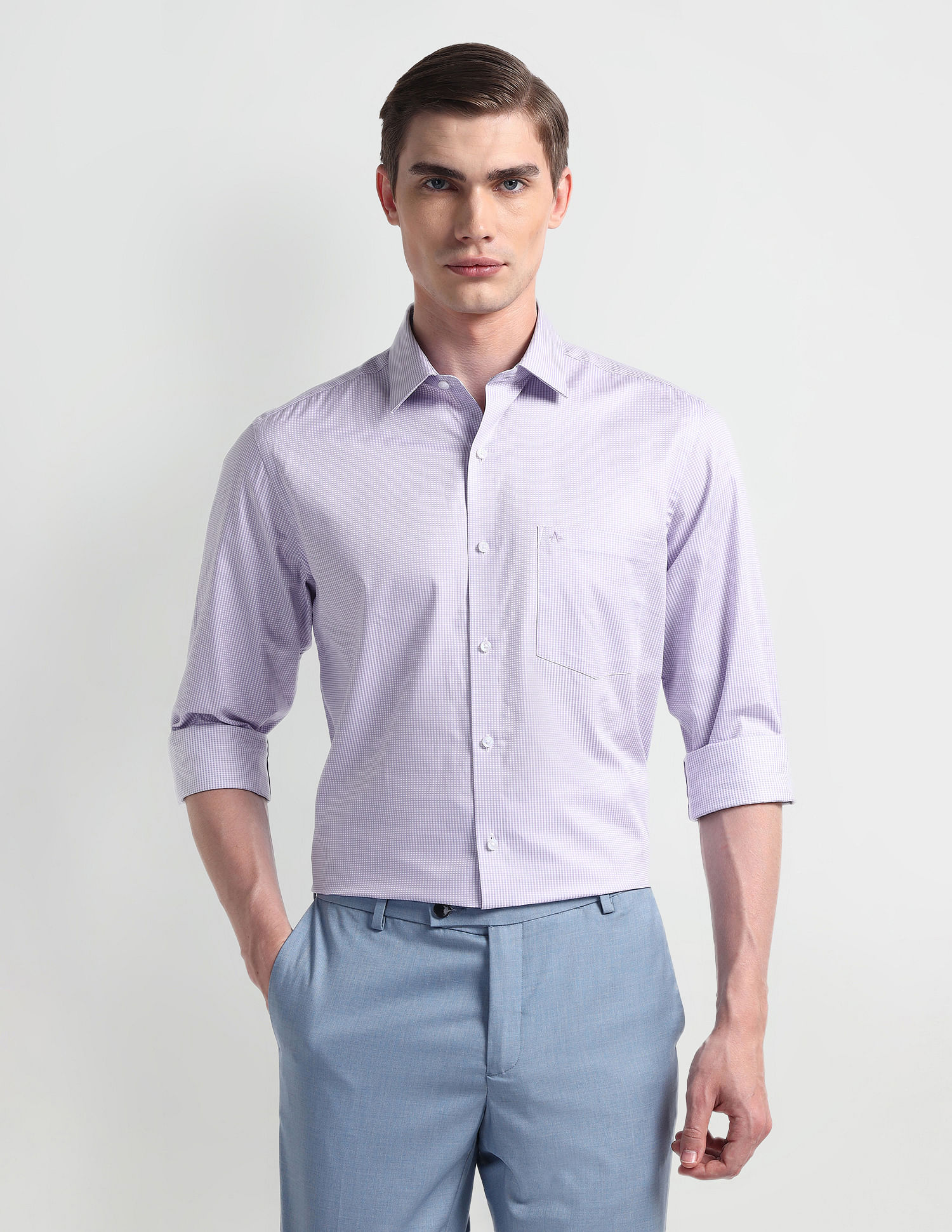 Arrow Liberty Classic Regular Micro Checked Shirt
