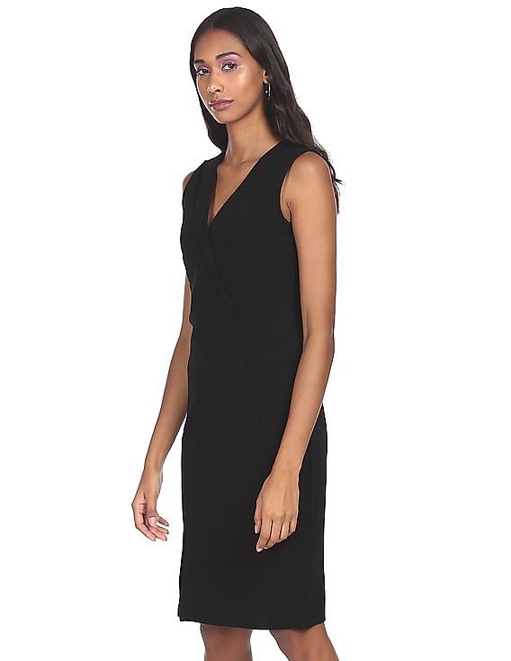 black cotton sheath dress