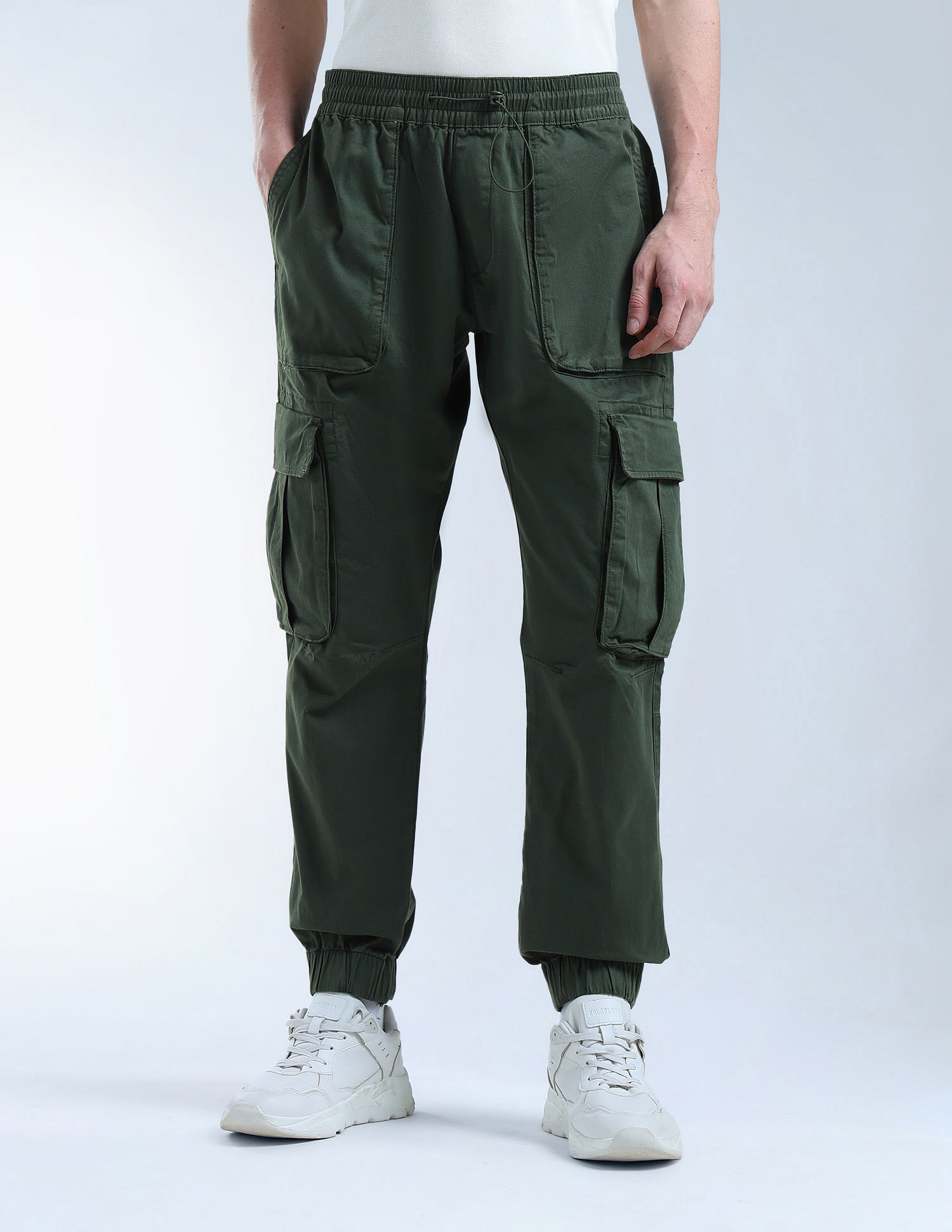 Flying Machine Twill Relaxed Fit Joggers