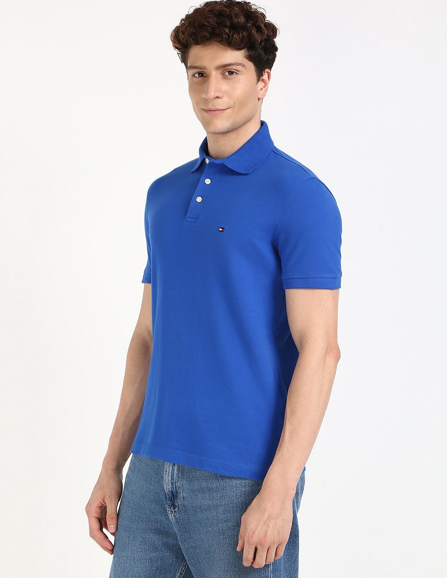 Tommy Hilfiger Solid Slim-Fit Cotton Polo Shirt
