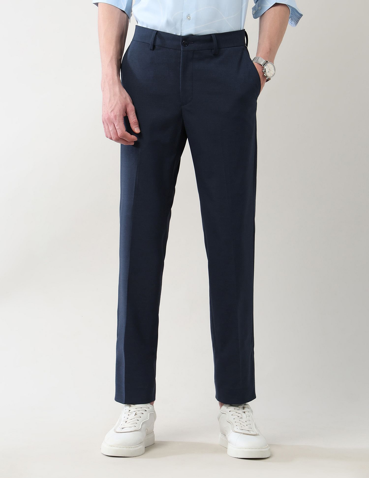 Arrow Newyork Mid Rise Regular Fit Autoflex Trousers