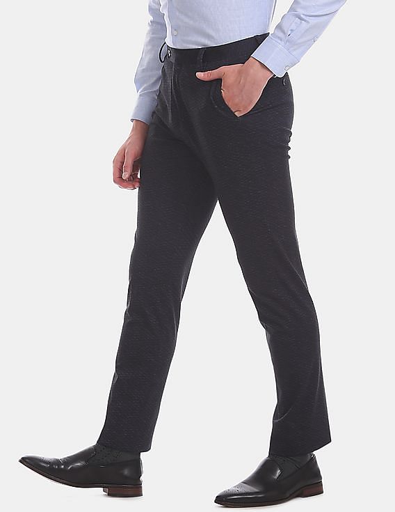 Knighthood Mens Tapered Formal Trousers  8907515798564100073819400232Black  Amazonin Fashion