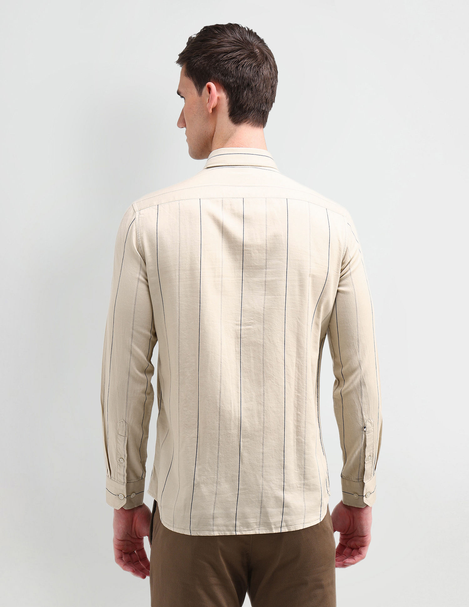 Arrow Sport Tailored Fit Vertical Striped Shirt