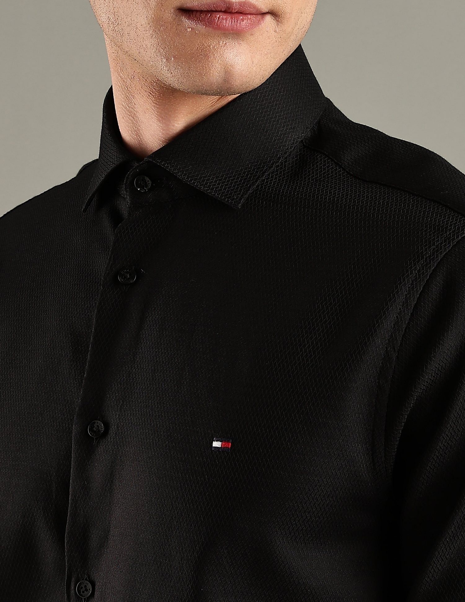 Tommy Hilfiger Solid Slim-Fit Cotton Shirt