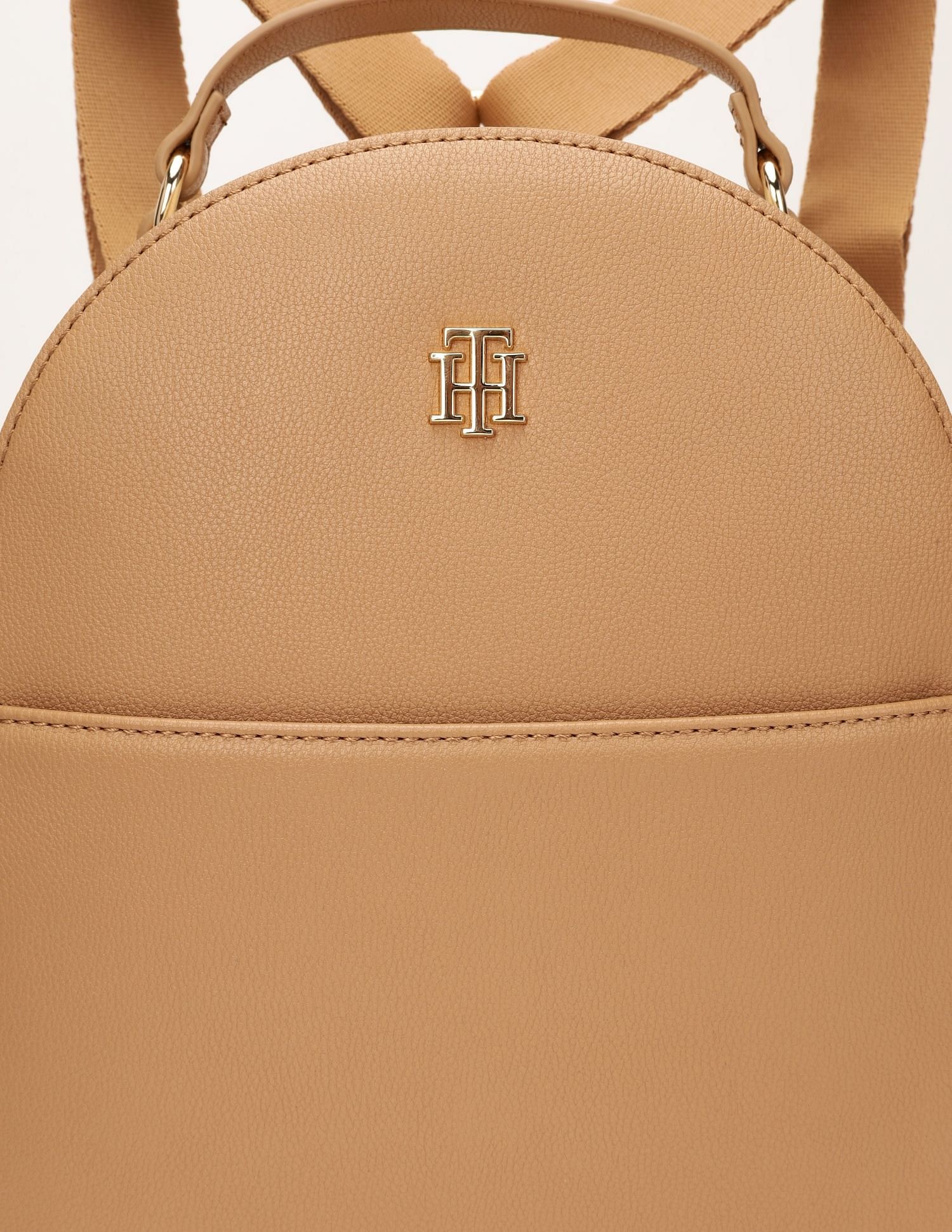 Tommy Hilfiger Colorblock Beige Cotton Backpack