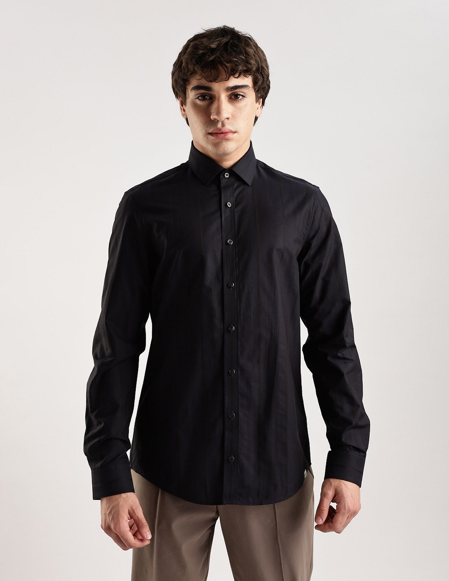 Calvin Klein Jeans Pinstripes Regular Fit Dobby Woven Shirt
