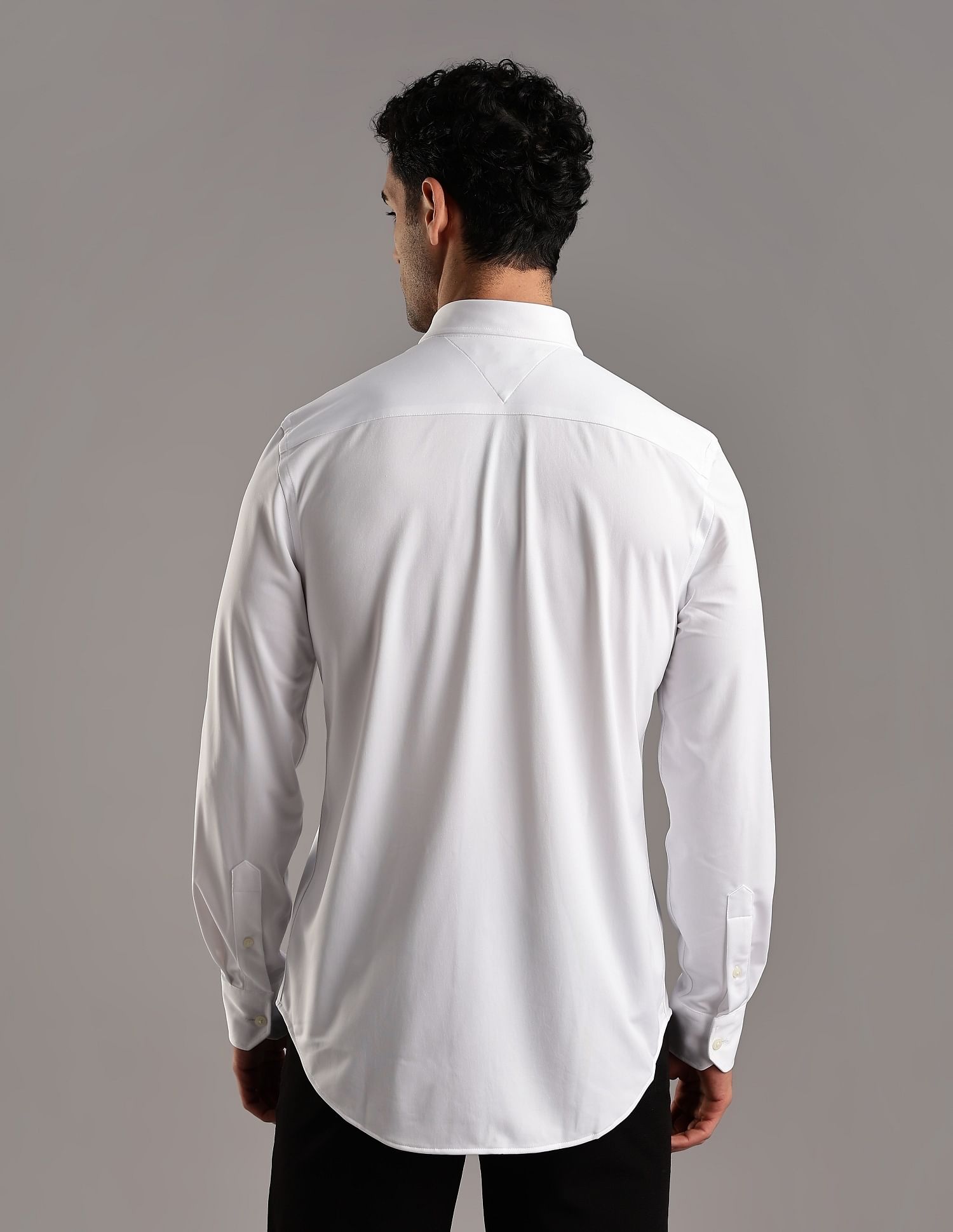 Tommy Hilfiger Solid Slim-Fit Polyester Shirt