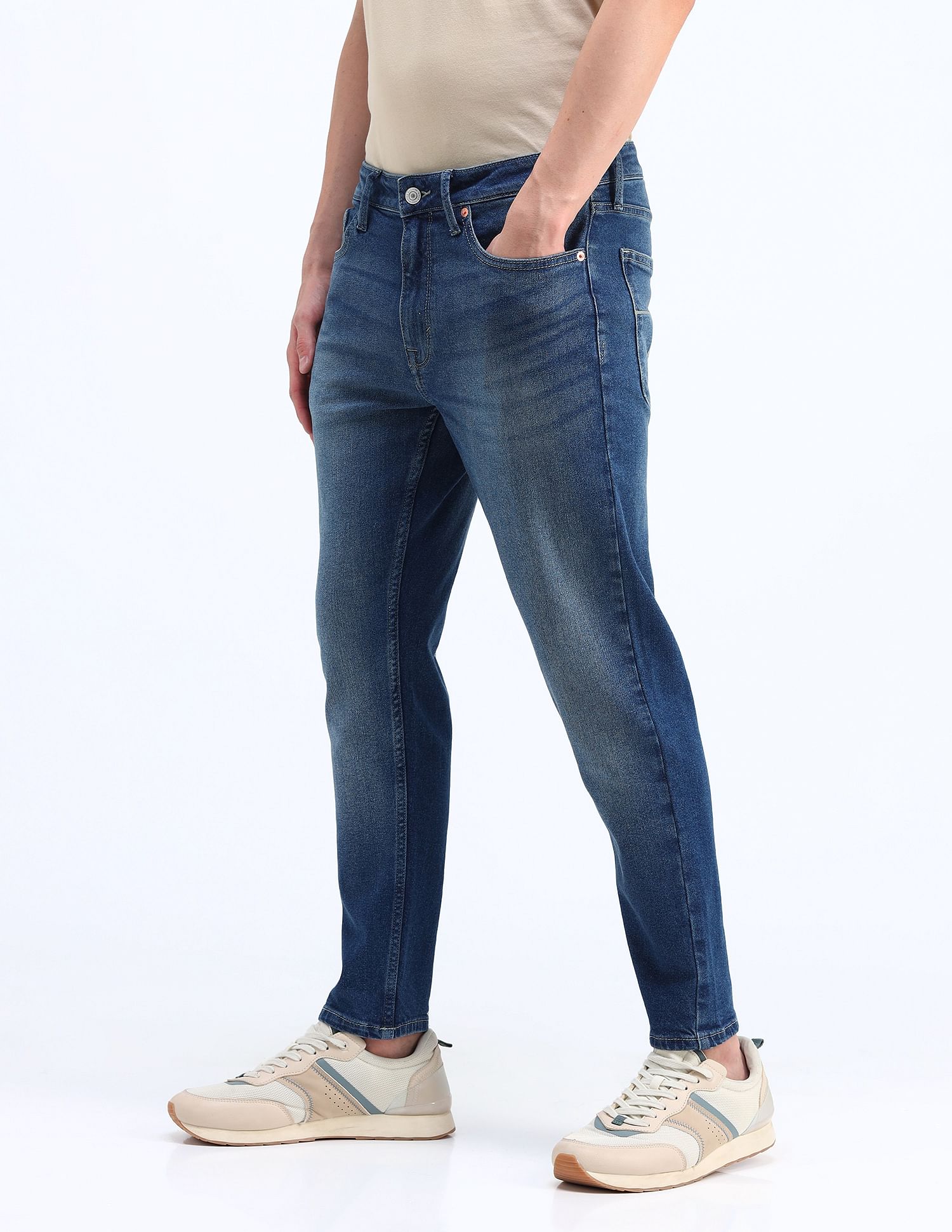Flying Machine Mankle Slim Fit Whiskered Jeans
