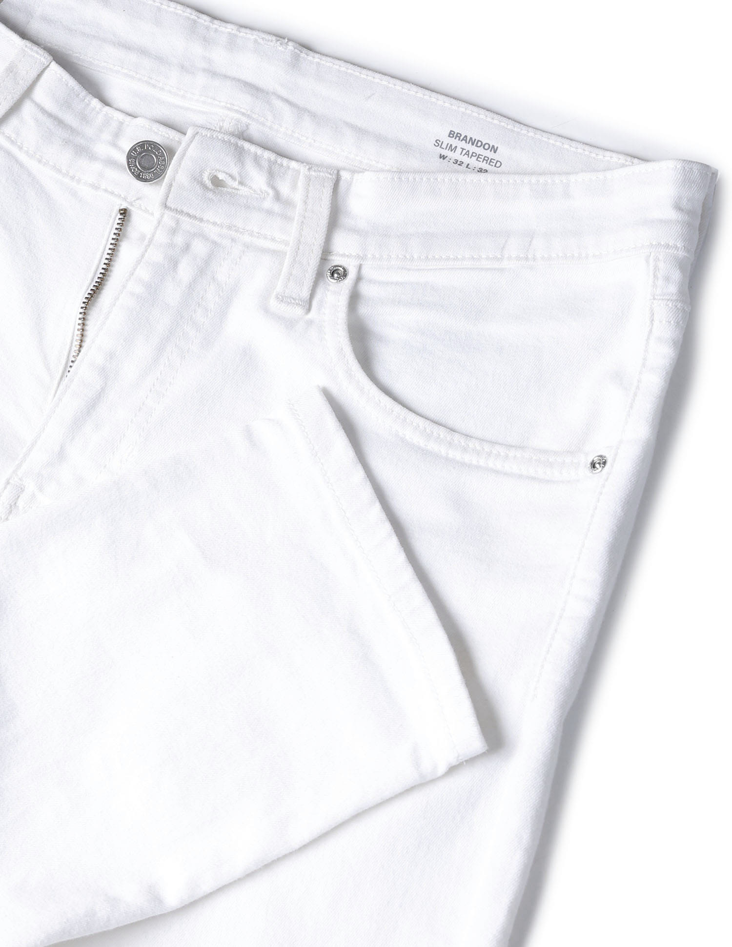 Buy U.S. Polo Assn. Denim Co. Brandon Slim Tapered Fit White Jeans 