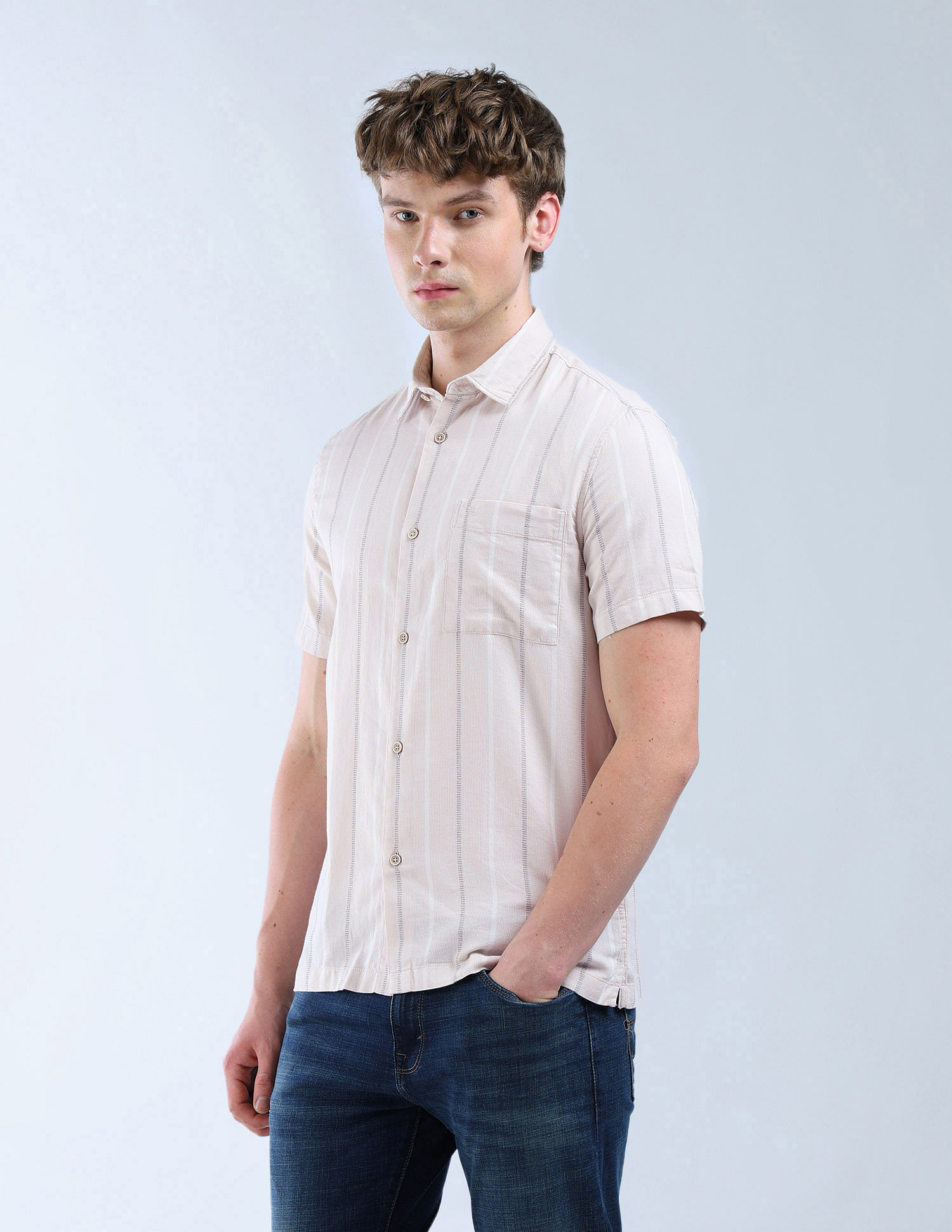 Flying Machine Essentials Vertical Striped Shirt