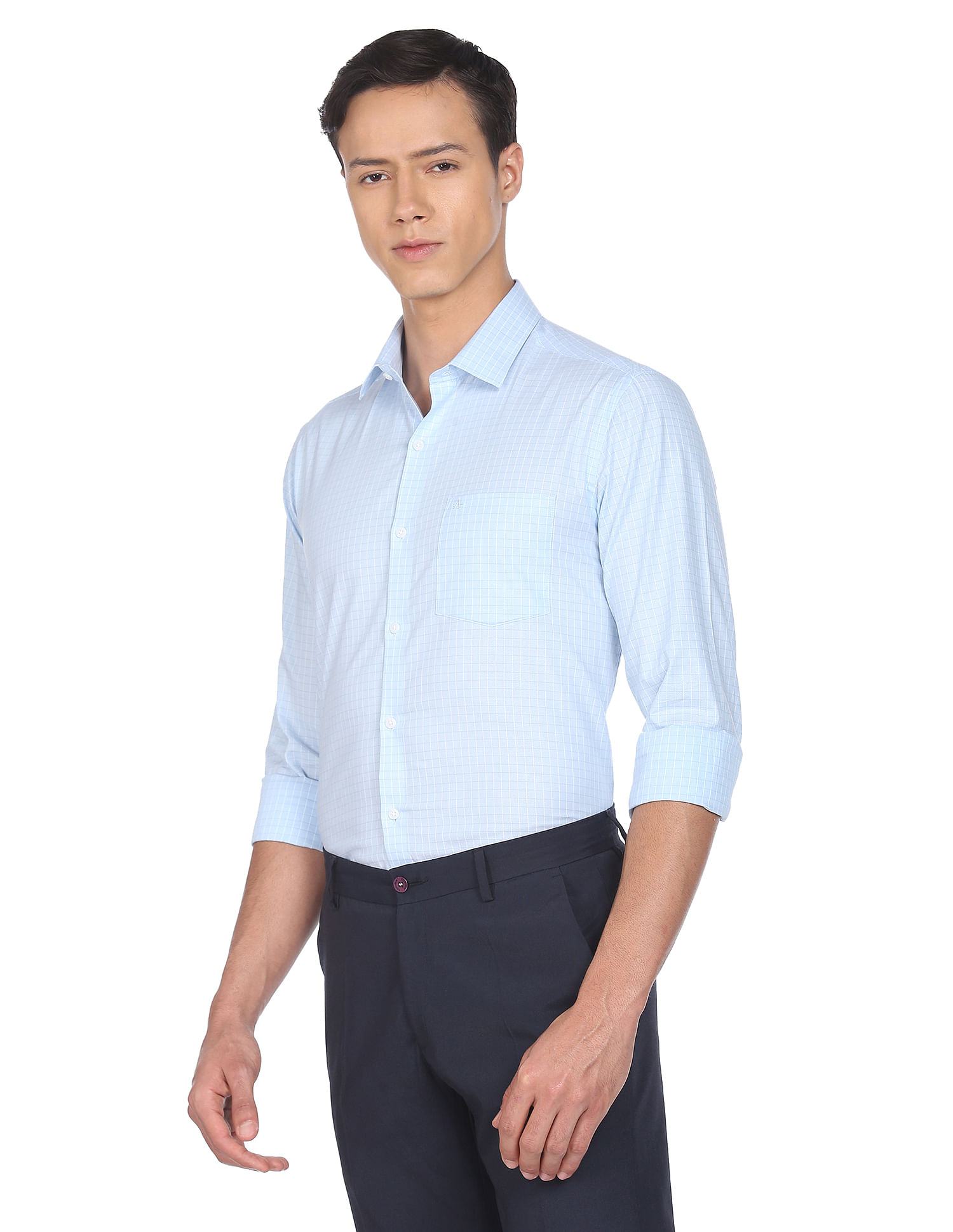 Arrow Manhattan Slim Fit Grid Tattersall Check Shirt