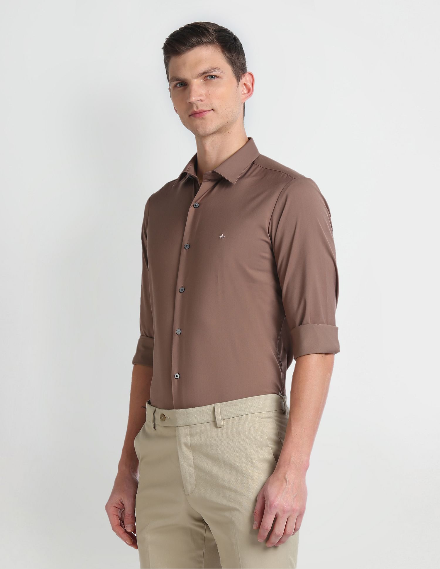 Arrow Newyork Brooklyn Super Slim Fit Solid Shirt