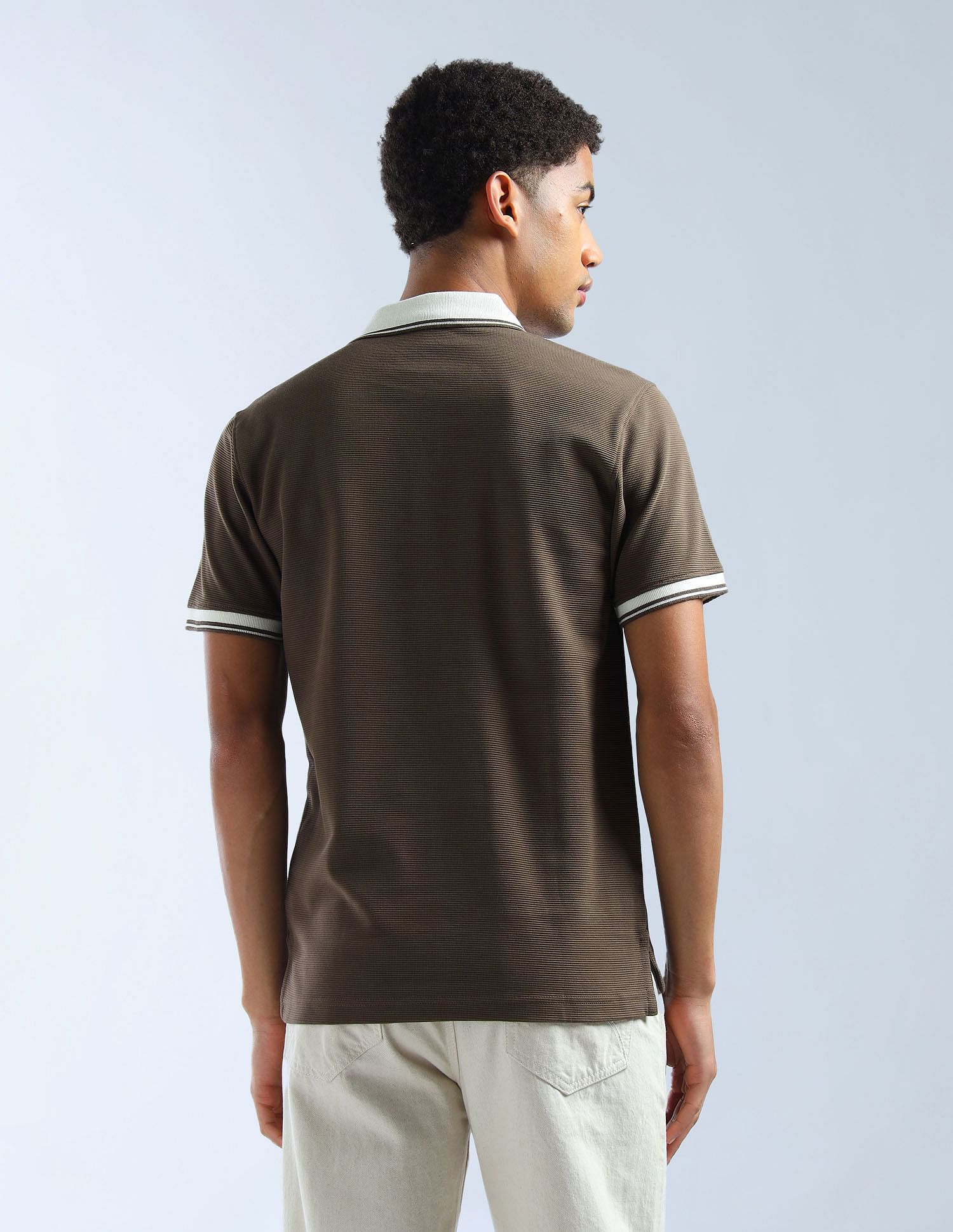Flying Machine Textured Color Of Home Polo Shirt