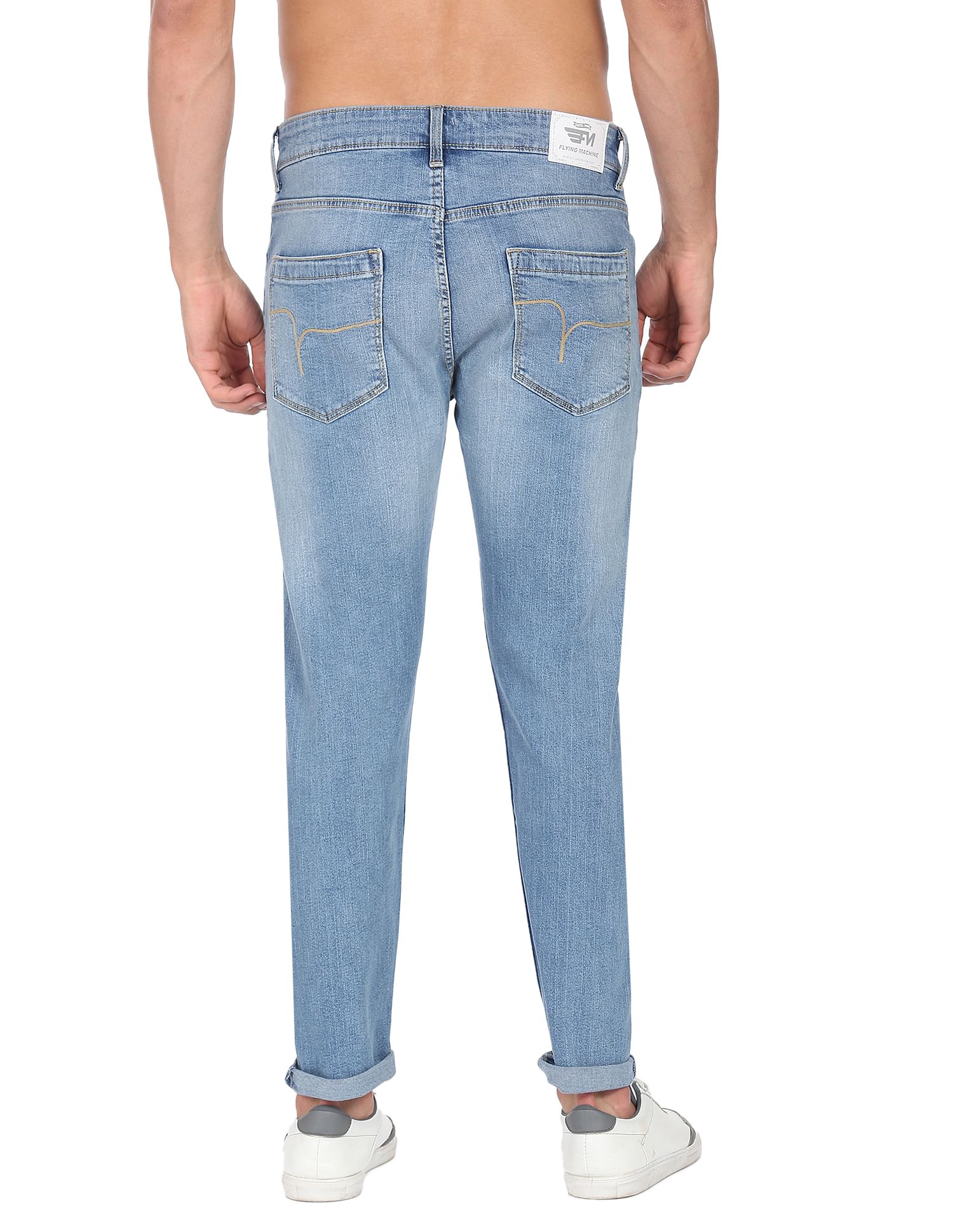 Flying Machine Mid Rise Stone Wash Jeans