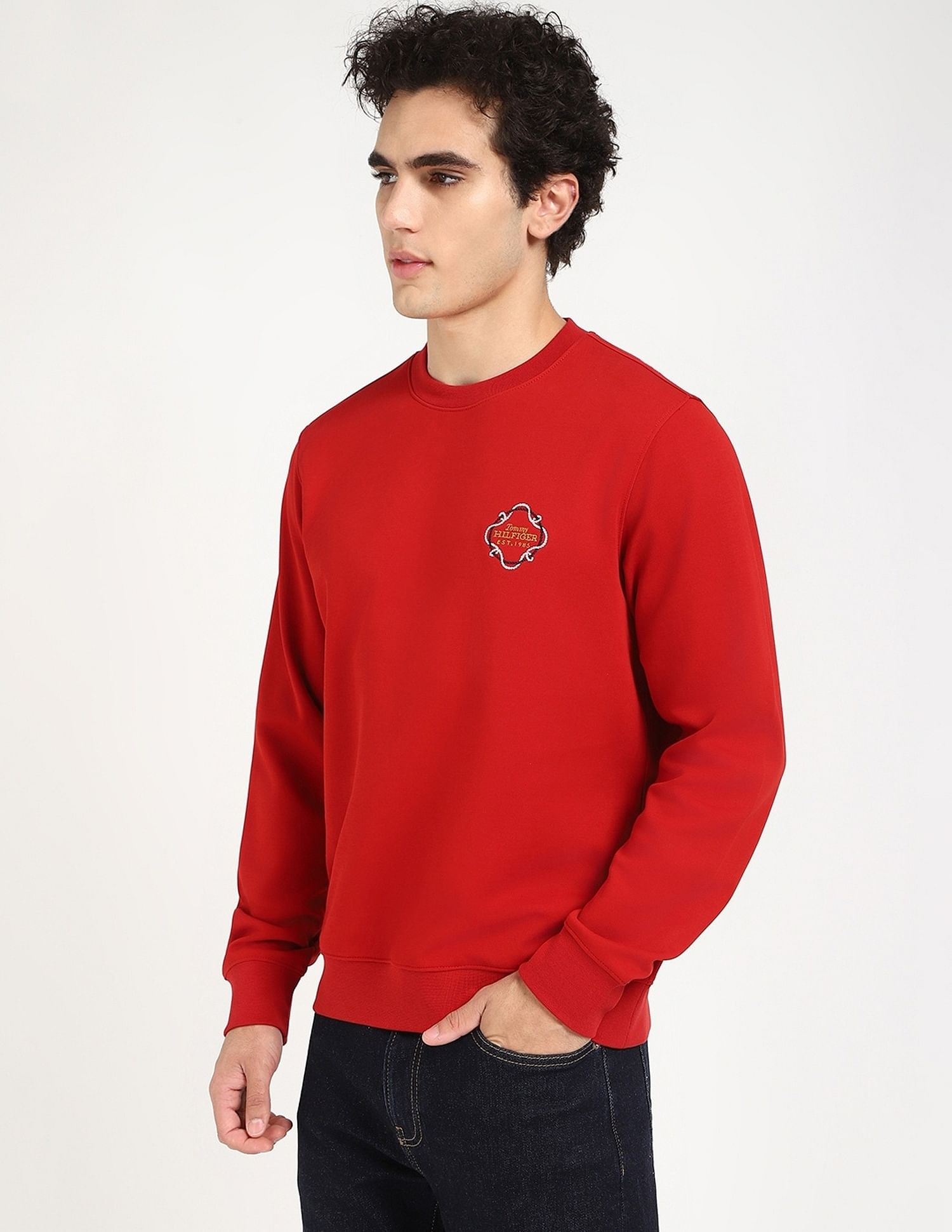Tommy Hilfiger Embroidered Logo Regular-Fit Cotton Sweatshirt