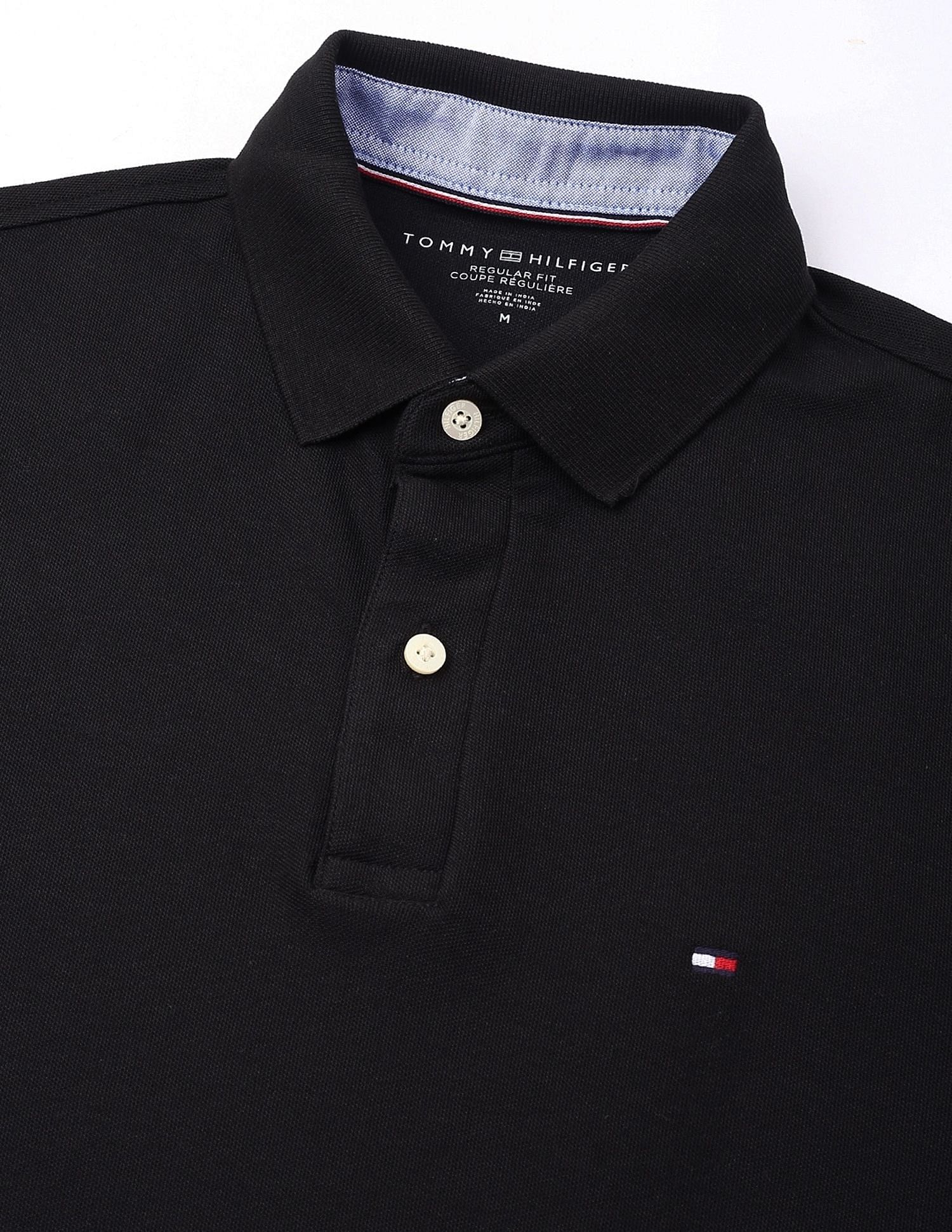 Tommy Hilfiger Solid Regular-Fit Cotton Polo Shirt