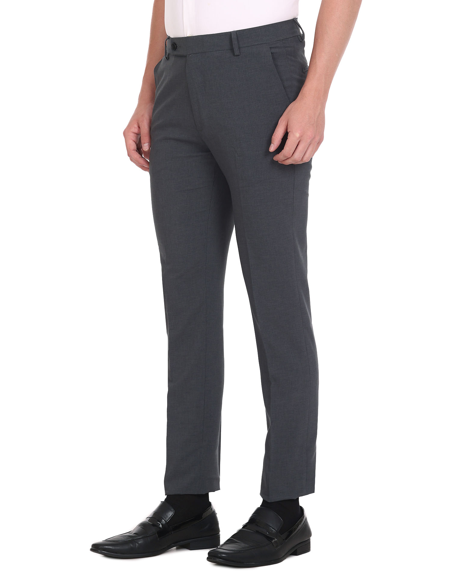 Buy Arrow Tailored Fit Dobby Formal Trousers online